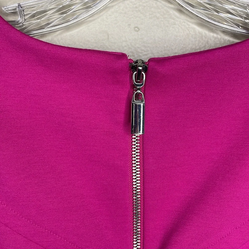 JENNIFER LOPEZ Dress Pink Ponte Knit Flattering MIDI Stretchy Sleeveless 6